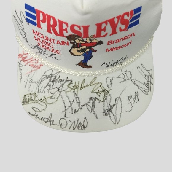 Vintage Presleys Mountain Music Jubilee Mesh Snapback Cap Rope Braid Autographed - Picture 7 of 13